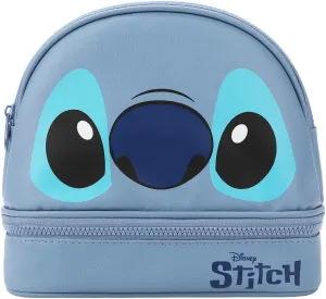 Disney Stitch Big Face Blue Zippered Dome Cosmetic Case