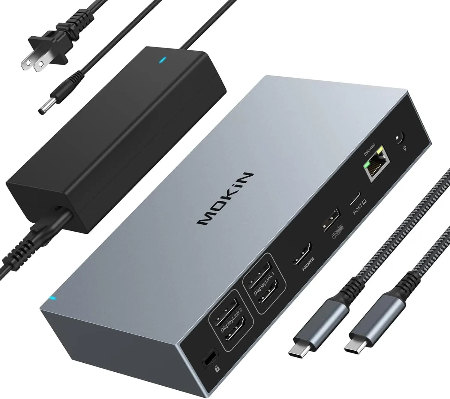 Displaylink Docking Station 3 Monitors USBC Laptop Dock Dual Triple Display with 3 HDMI, 2 DP, DC Power, USB A&C for MacBook M1 M2 M3/Dell/HP/Lenovo