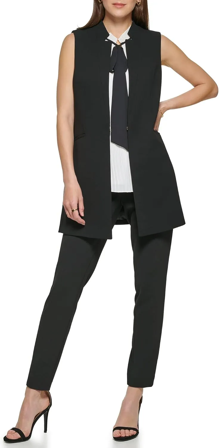 DKNY womens Open Front Suit Vest