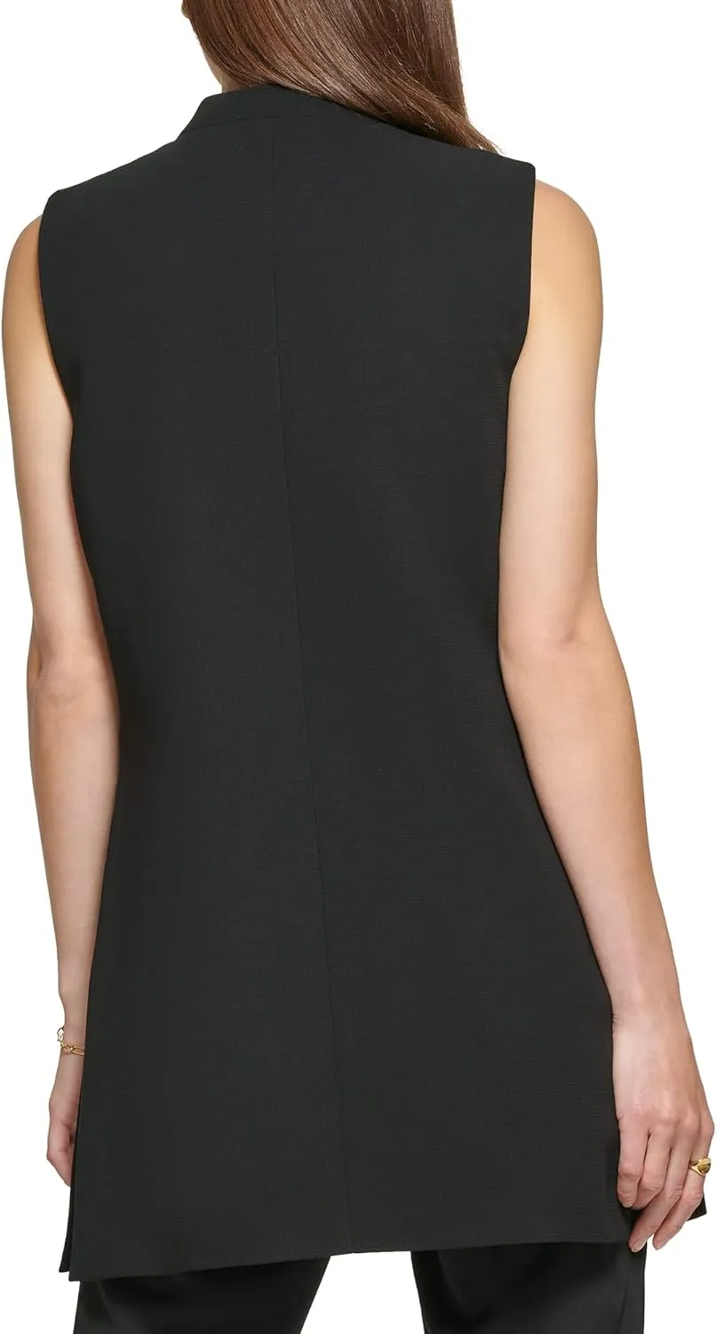 DKNY womens Open Front Suit Vest