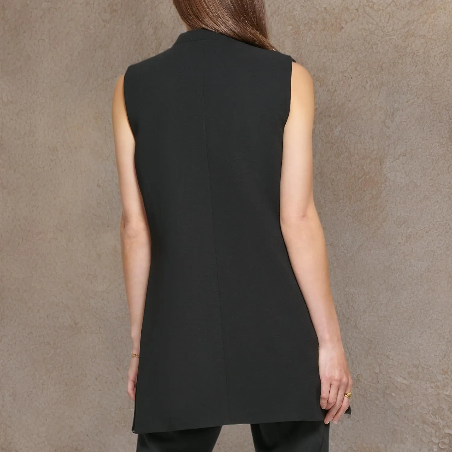 DKNY womens Open Front Suit Vest