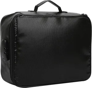 Document Bag with Lock - Fireproof 3-Layer File Storage Case - Water-Resistant Zipper - Portable Travel Home Organizer Bag for Laptop, Files, Certificates, Gifts for Him, Black
