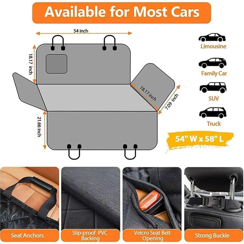Dog Car Seat Cover for Mazda Biante 2008-2018, Waterproof Car Seat Protector Scratch Proof Dog Hammock for Back Seat Travel Accessories,D
