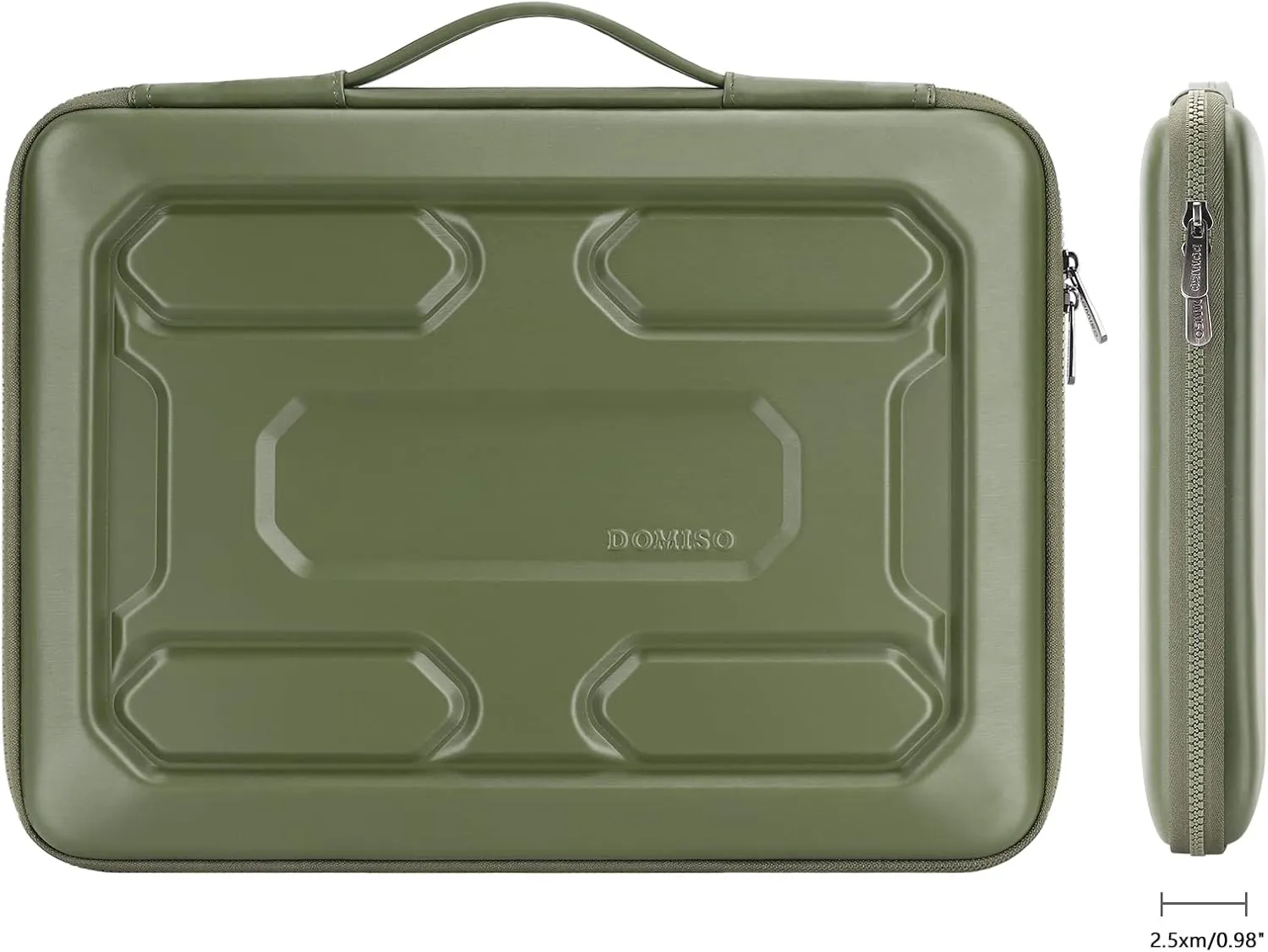 DOMISO 14 inch Laptop Sleeve with Accessory Bag Computer Bag Waterproof EVA Protective Carrying Case for 14" ThinkPad E480/Yoga 920/13.5" Microsoft Surface Book/HP Pavilion 14 Stream 14, Green