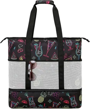DSIUE Beach Bag with Cooler, Waterproof Sandproof Beach Tote Pool Bags for Women for Beach Vacation Essentials