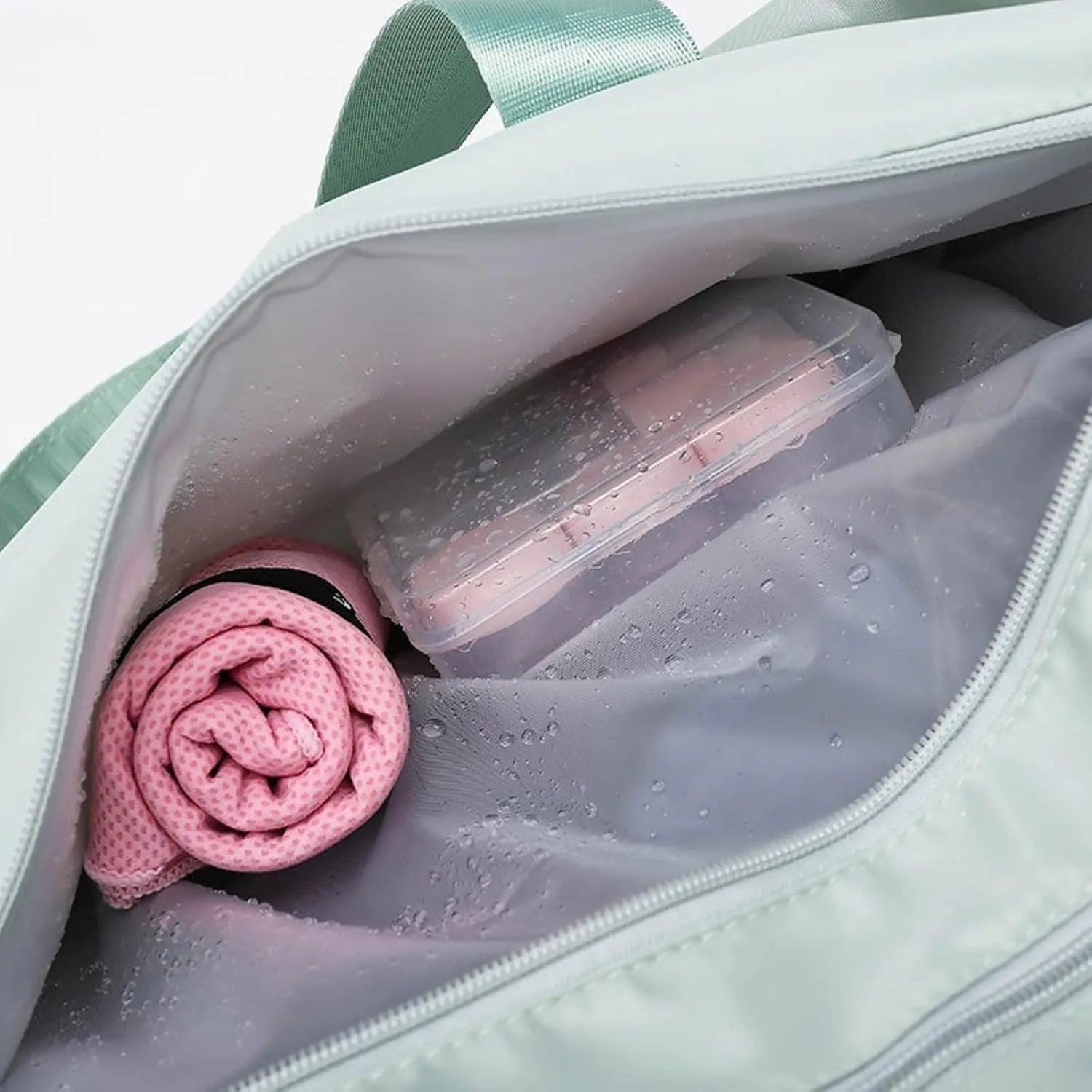 Duffle Bag, Gym Bag for Women, Separate Shoes Compartment Yoga Bag, Wet and Dry Separation Beach Bag (Small, Mint Green)