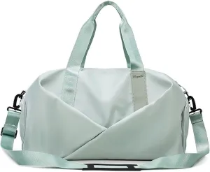 Duffle Bag, Gym Bag for Women, Separate Shoes Compartment Yoga Bag, Wet and Dry Separation Beach Bag (Small, Mint Green)
