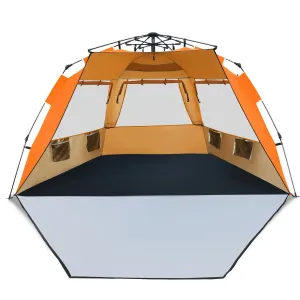Easy Pop Up Beach Tent UPF 50  Portable Sun Shelter for 3-4 Person-Orange