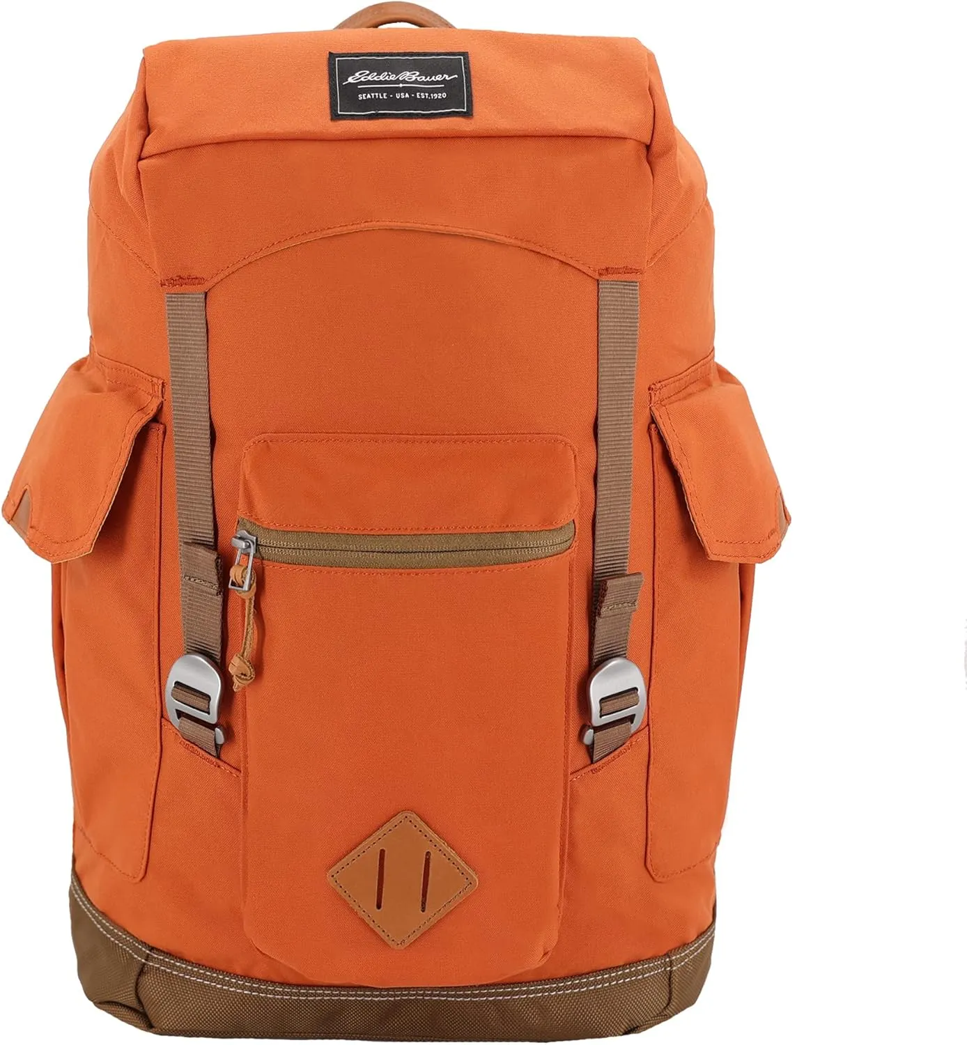 Eddie Bauer Bygone Backpack with Exterior Pockets and Laptop Compatible Sleeve, Terracotta, 25L