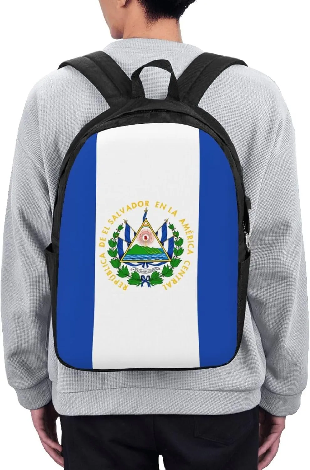El Salvador Flag Laptop Backpacks Travel Backpack Casual Business Daypack Sport Rucksack Computer Bag Fits up to 17 Inch Notebook with USB Port