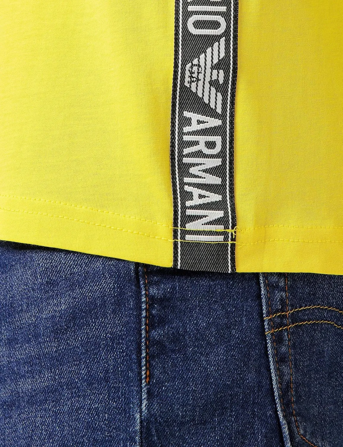 Emporio Armani Men's Denim Taping Crew Neck T-Shirt