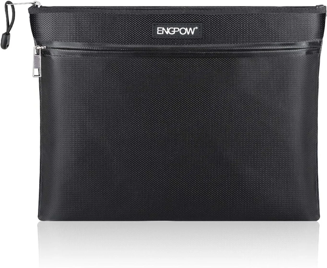 ENGPOW Fireproof Document Bag Two Pockets Two Zippers,Fireproof Safe Bag 13.4"x 10.2" Waterproof and Fireproof Money Bag Money Safe Pouch File Storage for A4 Document Holder,Cash and Tablet