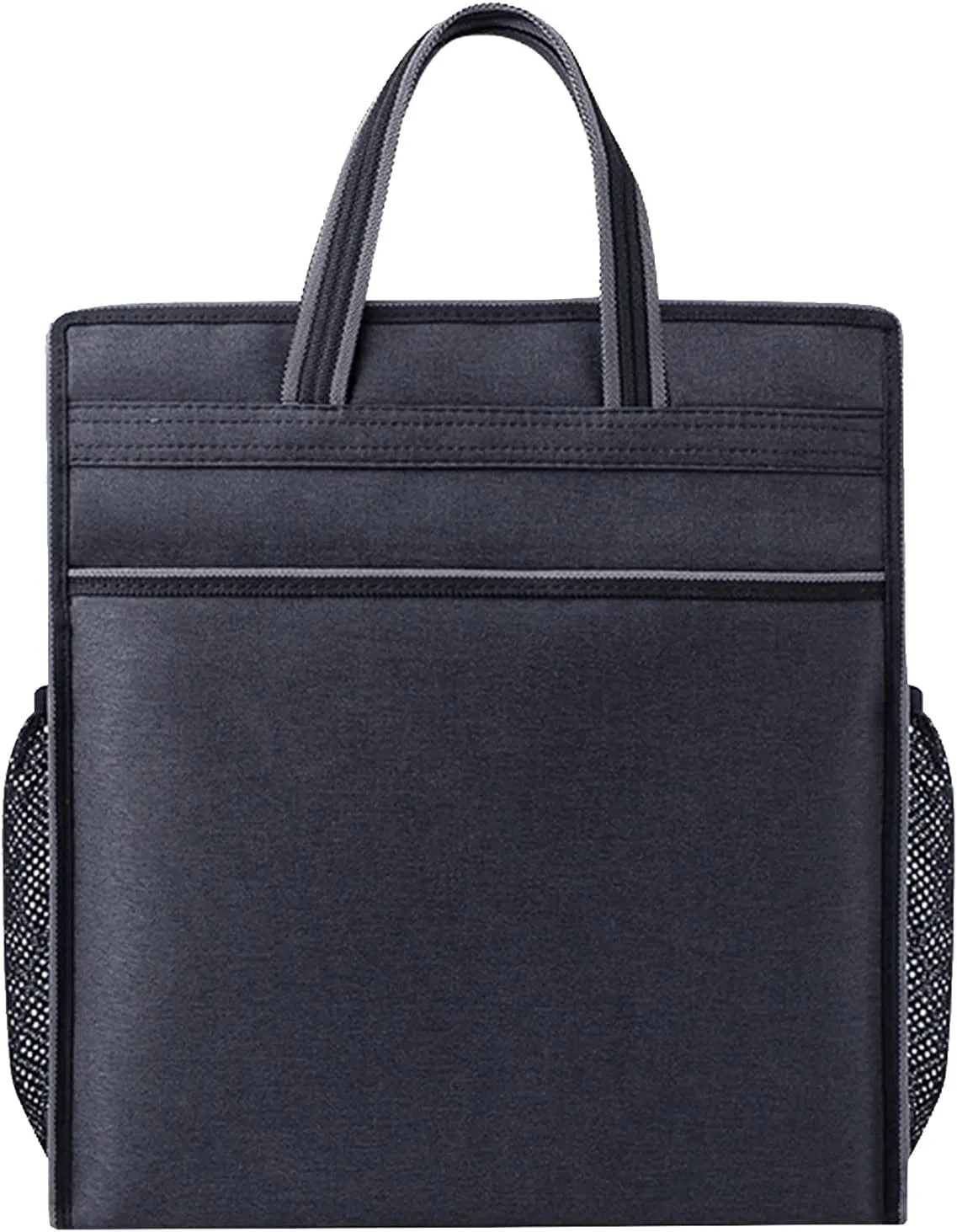 enyuwlcm Oxford Zippered Document Bag with Handle File Tote Bag Pouch for Carrying Paper Files Books Filing Folder 1 Pack (Black)