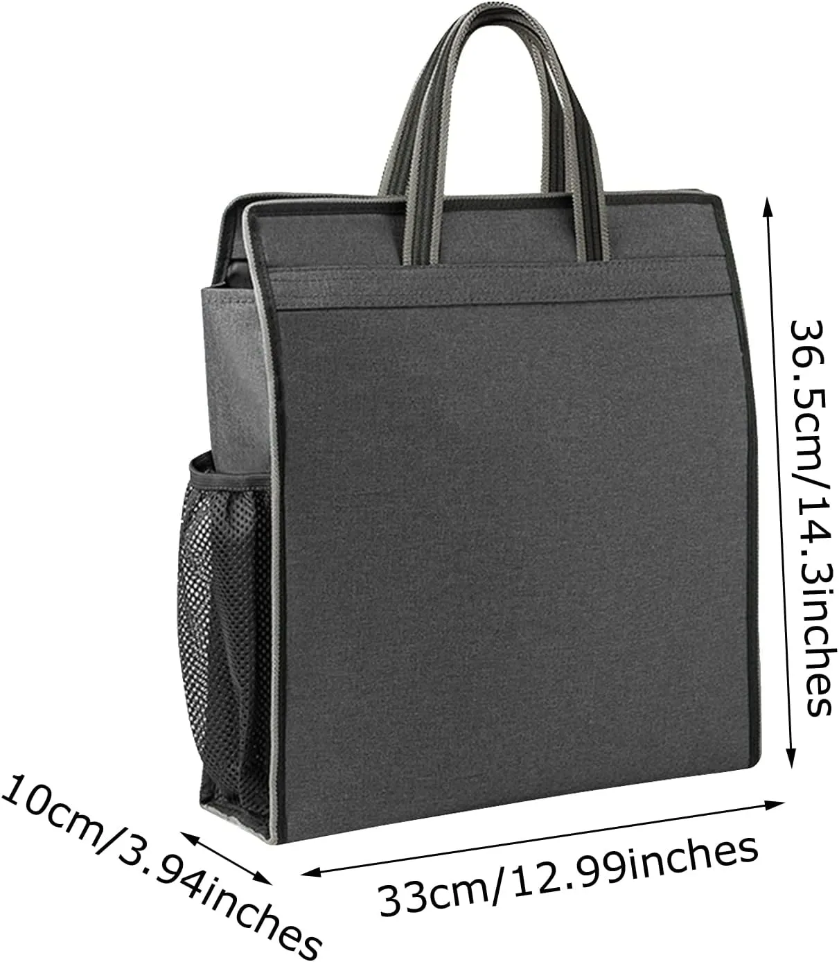 enyuwlcm Oxford Zippered Document Bag with Handle File Tote Bag Pouch for Carrying Paper Files Books Filing Folder 1 Pack (Black)