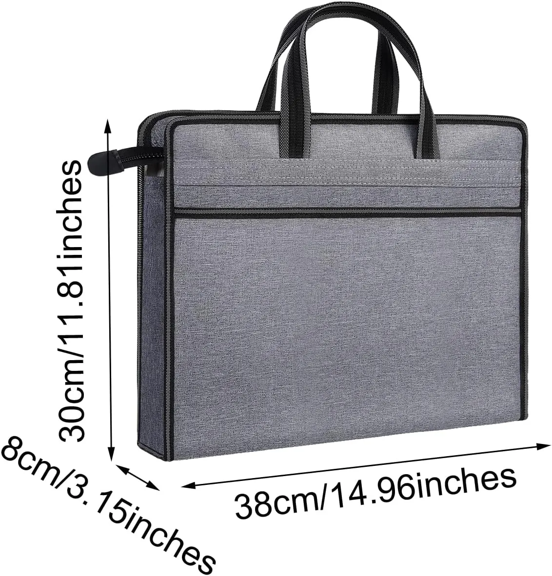 Enyuwlcm Oxford Zippered Document Bag with Handle File Tote Bag Pouch for Carrying Paper Files Books Filing Folder 1 Pack (H-Gray)