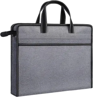 Enyuwlcm Oxford Zippered Document Bag with Handle File Tote Bag Pouch for Carrying Paper Files Books Filing Folder 1 Pack (H-Gray)