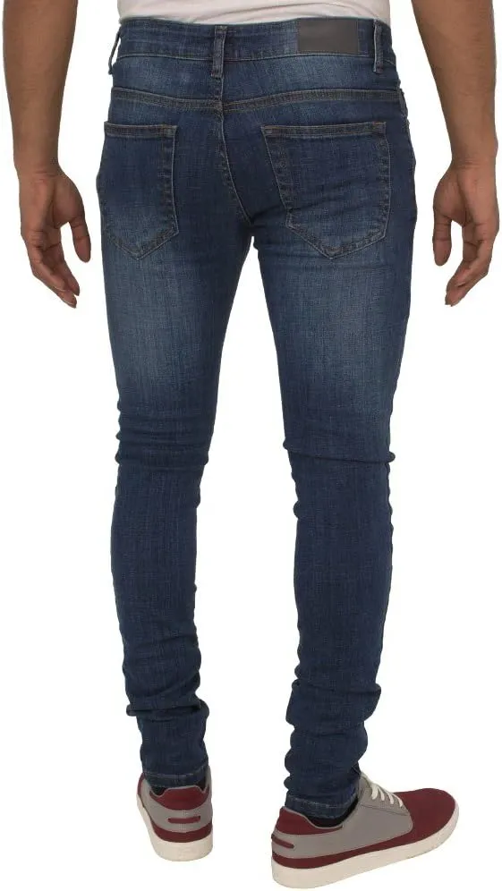 ENZO Mens Super Skinny Slim Fit Stretch Denim Retro Jeans Pants
