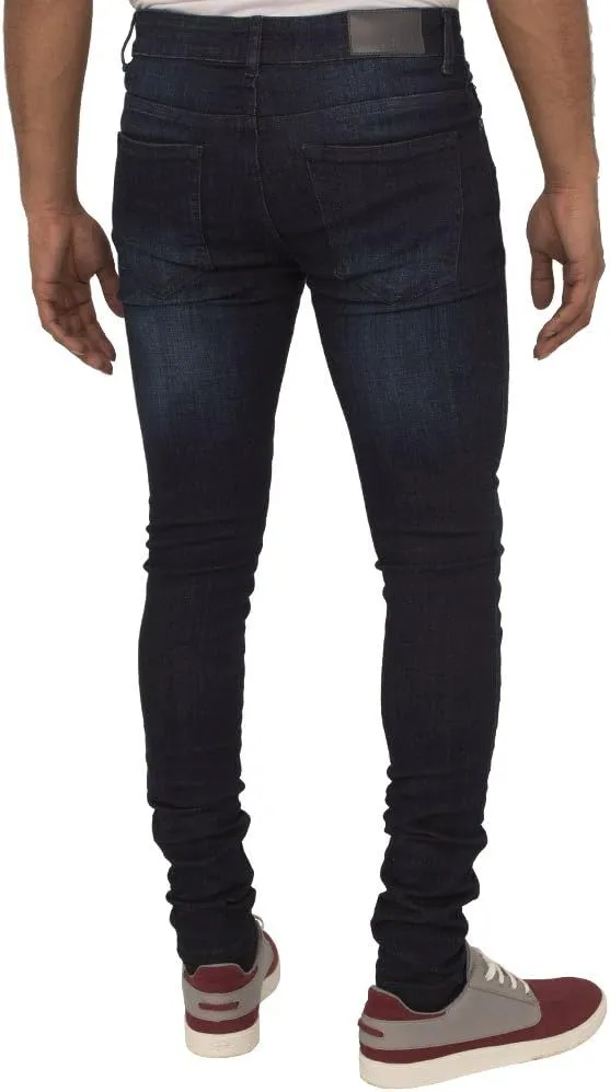 ENZO Mens Super Skinny Slim Fit Stretch Denim Retro Jeans Pants