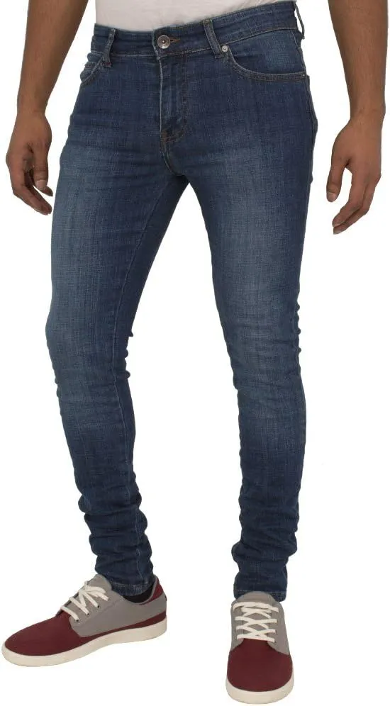 ENZO Mens Super Skinny Slim Fit Stretch Denim Retro Jeans Pants