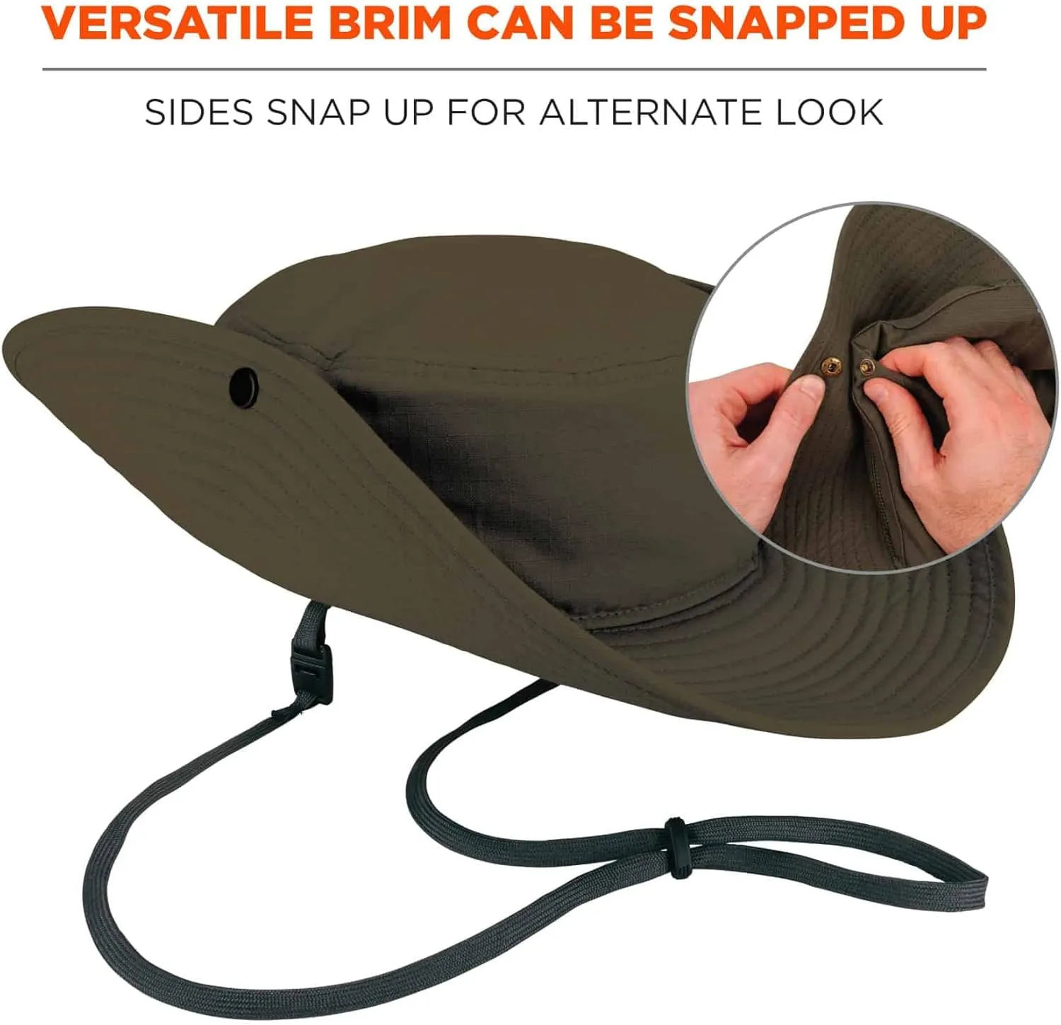 Ergodyne Chill Its 8936 Lightweight Ranger Hat with Breathable Mesh Paneling, UPF 50  Sun Protection Olive Large/ Extra Large