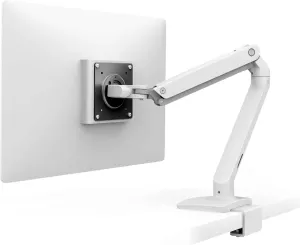 Ergotron – MXV Single Monitor Arm, VESA Desk Mount – for Monitors Up to 34 Inches, 7 to 20 lbs – Under Mount C-Clamp, White
