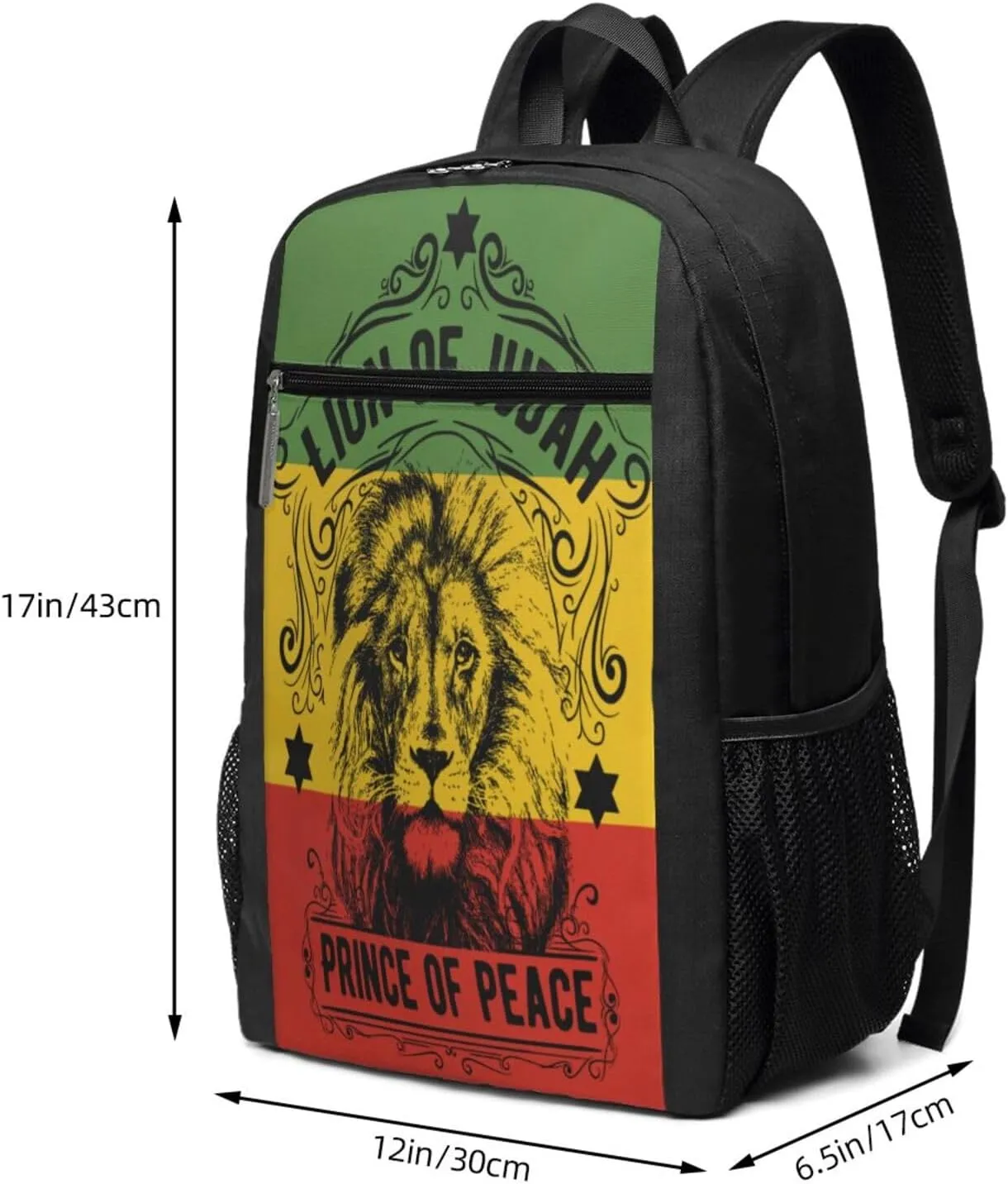 Ethiopia Flag Ethiopia Lion Casual Backpacks Sports Backpack Large Capacity Travel Rucksack Laptop Daypack with Multi-Pockets Adjustable Strap Work Bag for Hiking