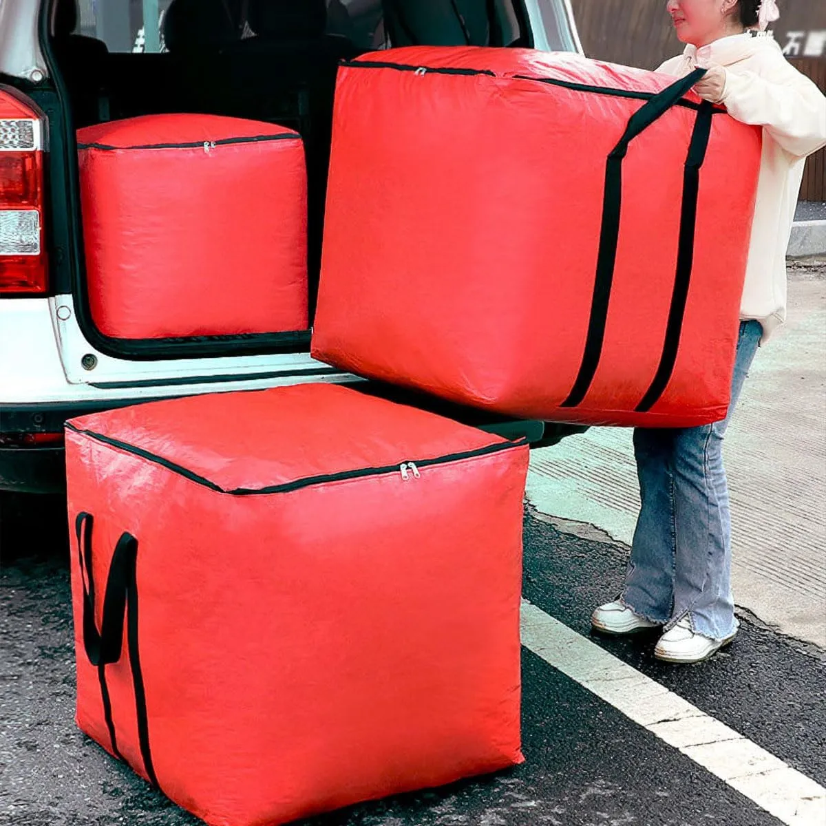 Extra Large Heavy Duty Storage Bag (Red, 125L)