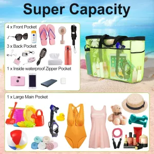 Extra Large Mesh Beach Bag, Tote Bag for Beach with Zipper