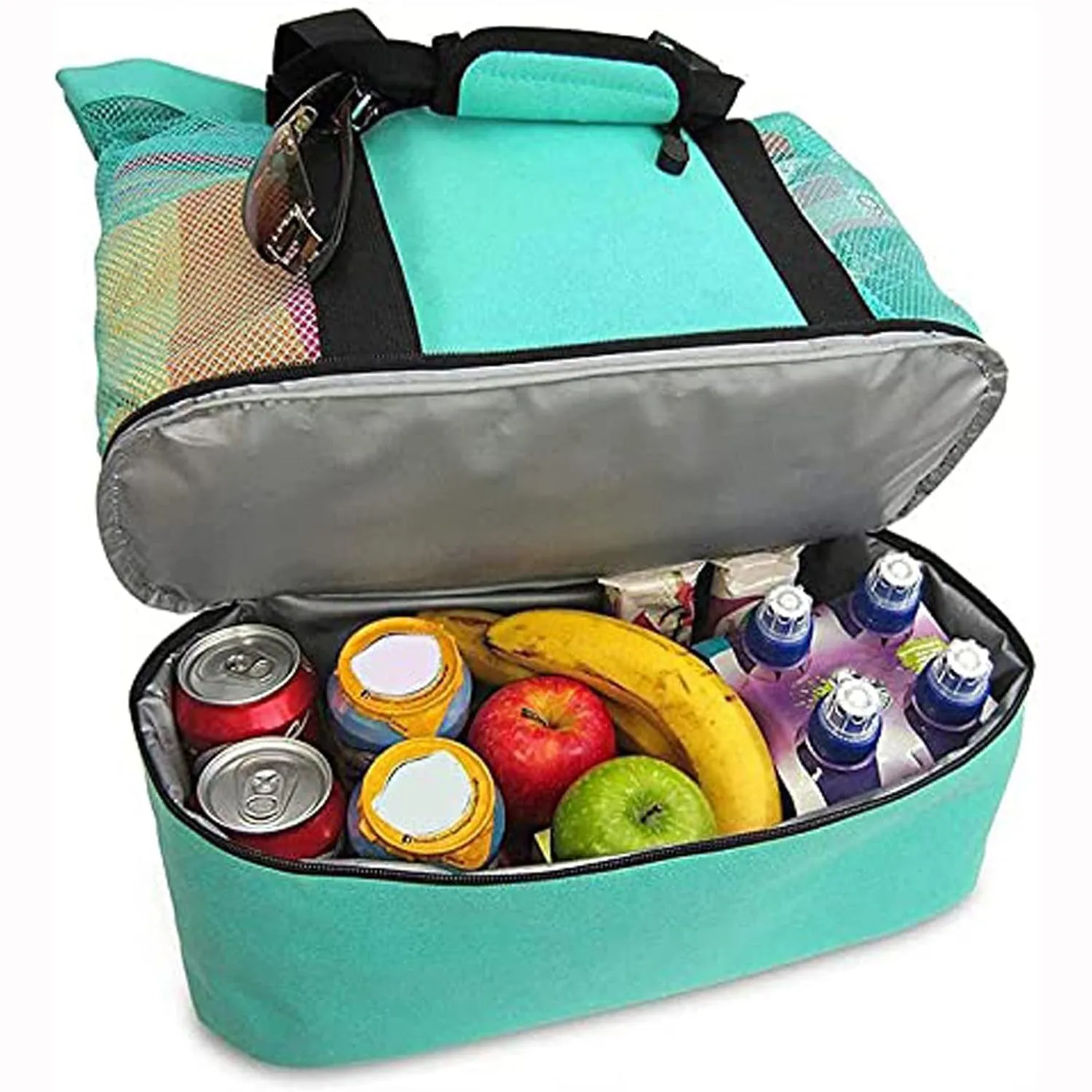 Extra Large Mesh Beach Bag with Cooler Compartment