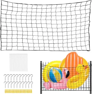 Extra Large Pool Toy Float Storage Net, Cargo Net for Pool Floats, Hanging Elastic Mesh Net Organizer with Hooks, Poolside Float Toy Organizer, Pool Inflatable Toys Storage Net, Pool Accessories