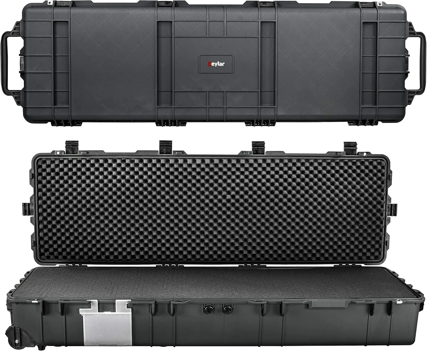 Eylar XXXL 57 Inch Heavy Transport Roller Rifle Hard Case with Foam, Mil-Spec, Waterproof & Crushproof, Auto-Pressure Valve with Lockable Fittings TSA Standards