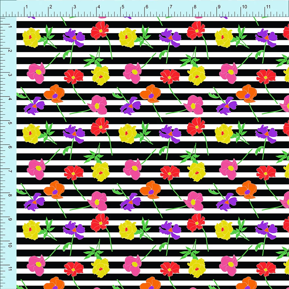 Fabric Club Month 01 - Flower Stripe (pre-order)
