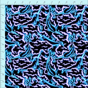 Fabric Club Month 15 - Neon Narwhals Blue (pre-order)