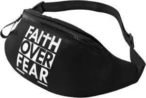 Faith Over Fear Fanny Pack for Men Women, Sports waist bag, suitable for traveling, hiking and running