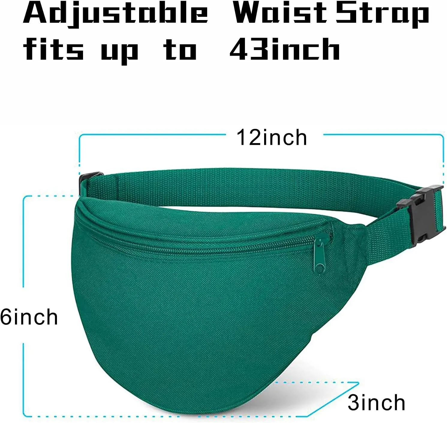 Fanny Pack, AirBuyW Women Men Travel Sport Running Cute Fanny Pack Bag Adjustable Strap Quick Release Bucker Hunter Green