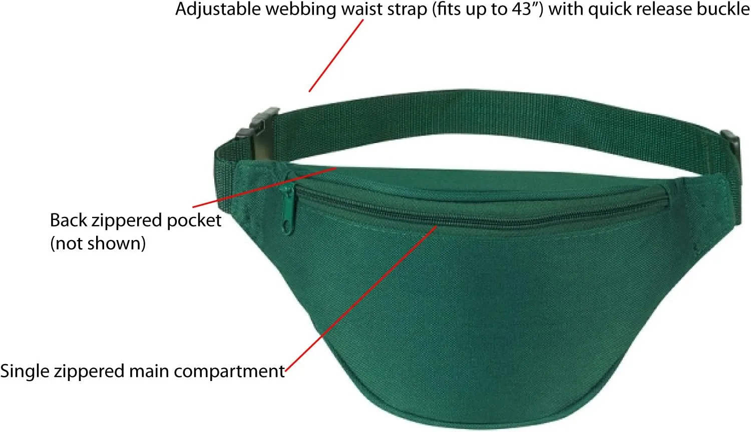 Fanny Pack, AirBuyW Women Men Travel Sport Running Cute Fanny Pack Bag Adjustable Strap Quick Release Bucker Hunter Green