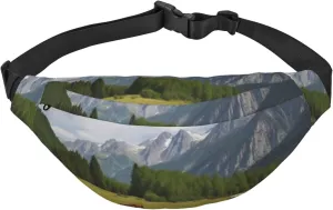 Fanny Pack Belt Bag Mountain Pasture Grazing Horses Waist Bag for Women Sling Bag Waist Packs for Workout Traveling