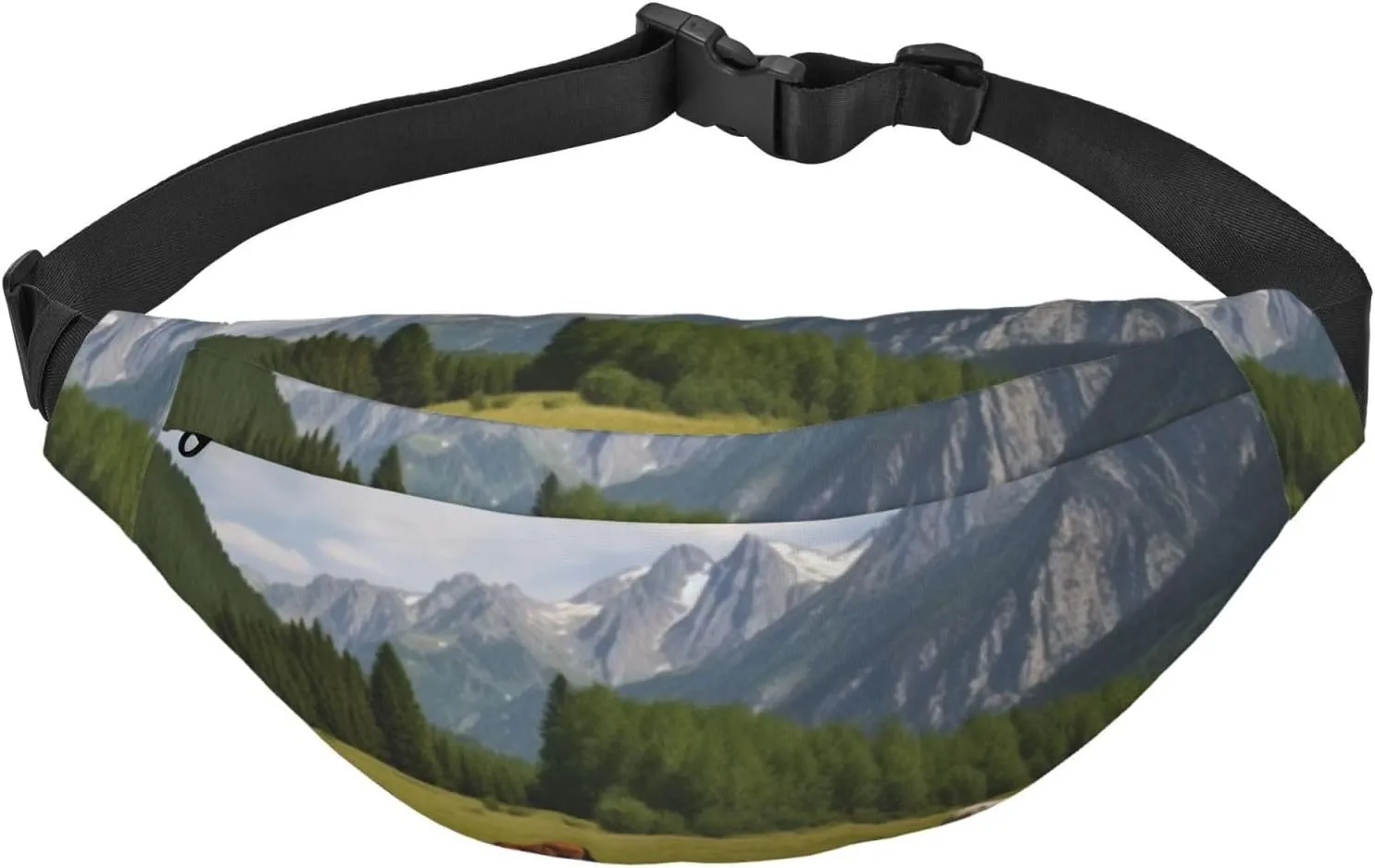 Fanny Pack Belt Bag Mountain Pasture Grazing Horses Waist Bag for Women Sling Bag Waist Packs for Workout Traveling