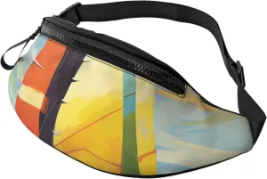 Fanny Pack for Men Women Crossbody Waist Bag Colorful Sail Boat Belt Bag with Adjustable Strap Hip Bum Bag