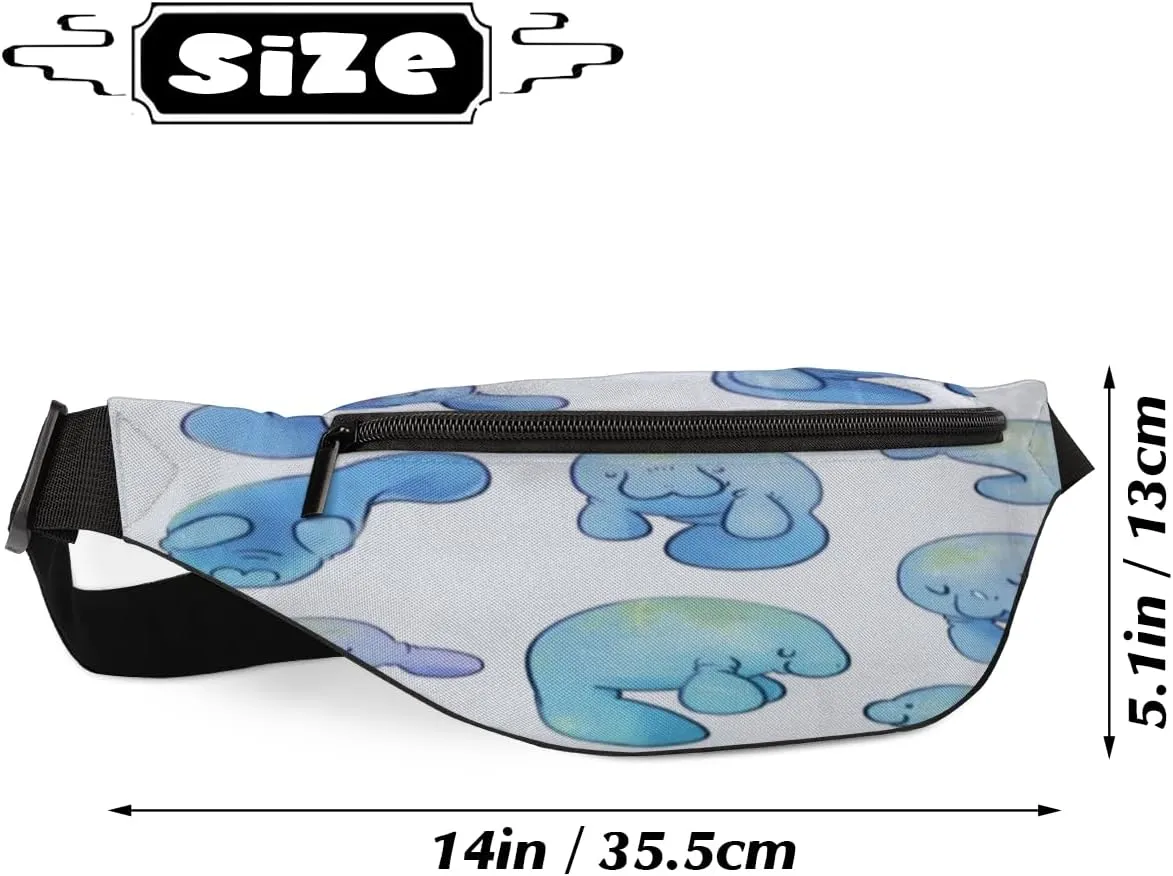 Fanny Pack for Women Men Cute Dolphins Waist Pack Crossbody Bag with Adjustable Straps for Hiking Running Walking Travel Cycling