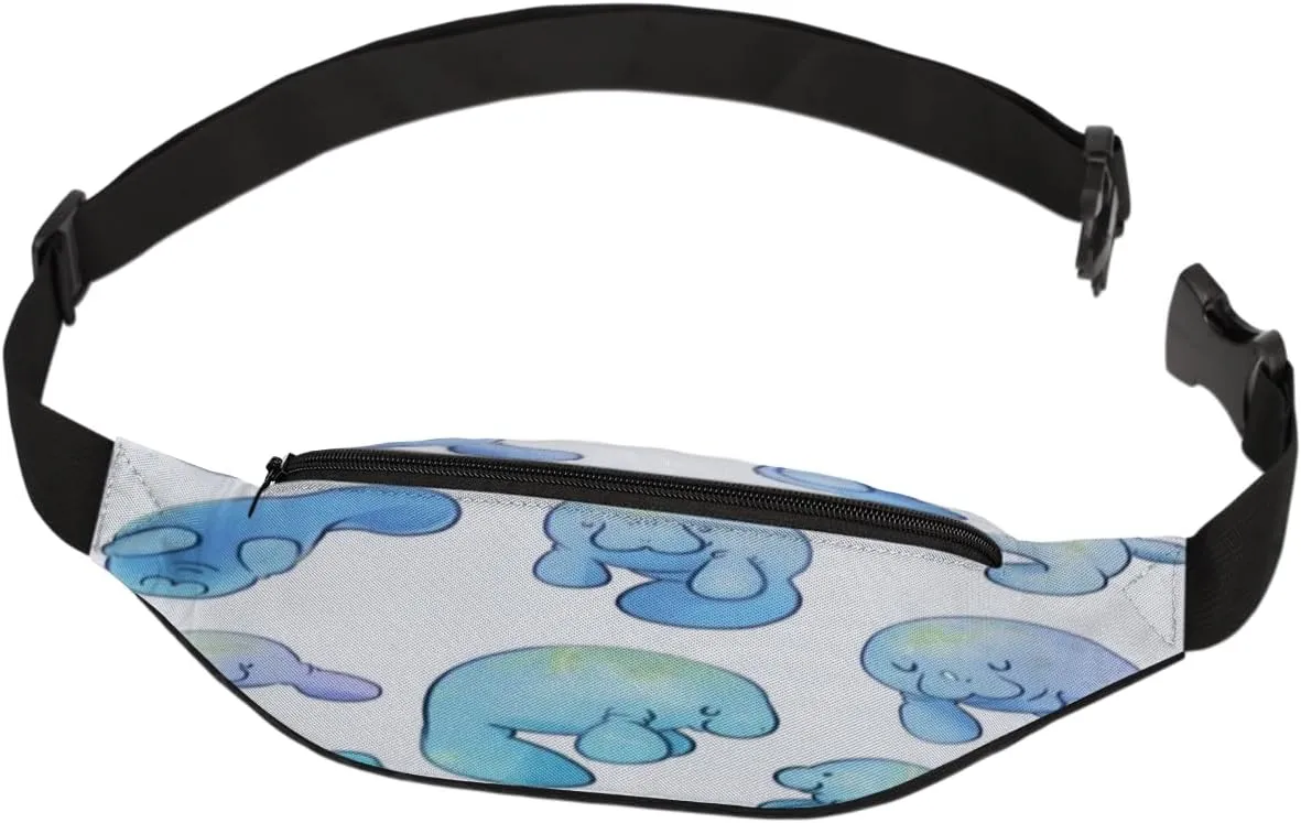 Fanny Pack for Women Men Cute Dolphins Waist Pack Crossbody Bag with Adjustable Straps for Hiking Running Walking Travel Cycling
