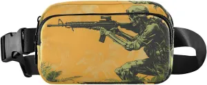 Fanny Pack-(Skull Soldier) for Women Men，Crossbody Sling Bag Water Resistant Waist Bag with Adjustable Belt for Traveling Running Hiking