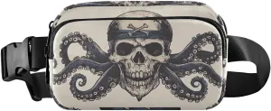 Fanny Pack-Tentacle Pirate Water Resistant Crossbody Waist Bag with Adjustable Belt for Hiking Traveling Running 8×5.3×1.6 inches