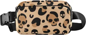 Fanny Pack Waist Bag for Men Women Skull Leopard Print Crossbody Fashion Waist Packs Belt Bag with Adjustable Strap for Traveling, Hiking, Jogging, Cycling