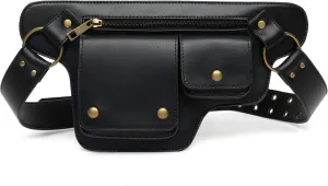 Fanny Packs for women fashionable,Fanny Pack Lace Waist Bag Pouch Utility Belt Fanny bag Waist Pack for Sports Hiking Travel Renaissance Faire Festival Fanny Pack (14/1Black)