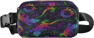 Fanny Packs for Women Men Colorful Lizards Belt Bag Waterproof Fashion Waist Pack with Adjustable Strap Sun Mandalas Waist Bag Hip Bumbags for Running Workout Travel Hiking Cycling