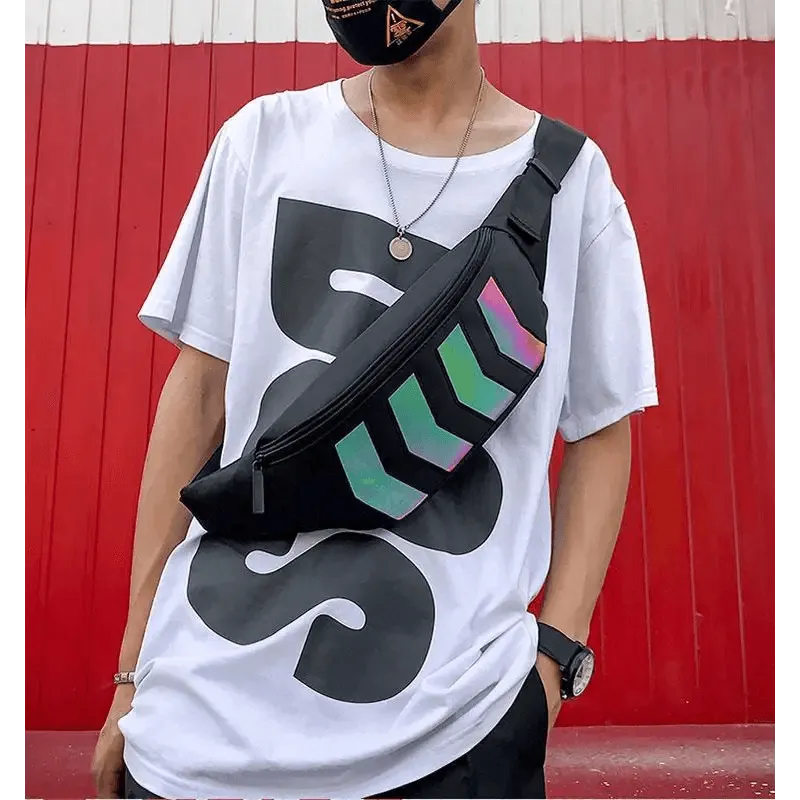 Fashionable Flash Reflective Chest Bag Iridescent Belt  Bum Bag For Travel Festival Sports Unisex Waist Bags