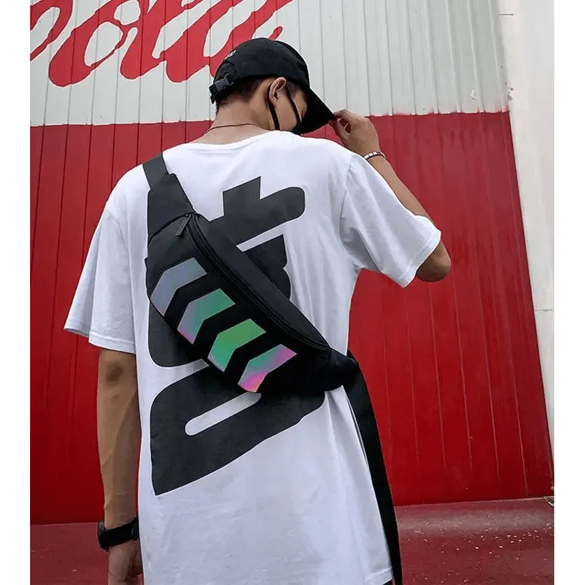 Fashionable Flash Reflective Chest Bag Iridescent Belt  Bum Bag For Travel Festival Sports Unisex Waist Bags