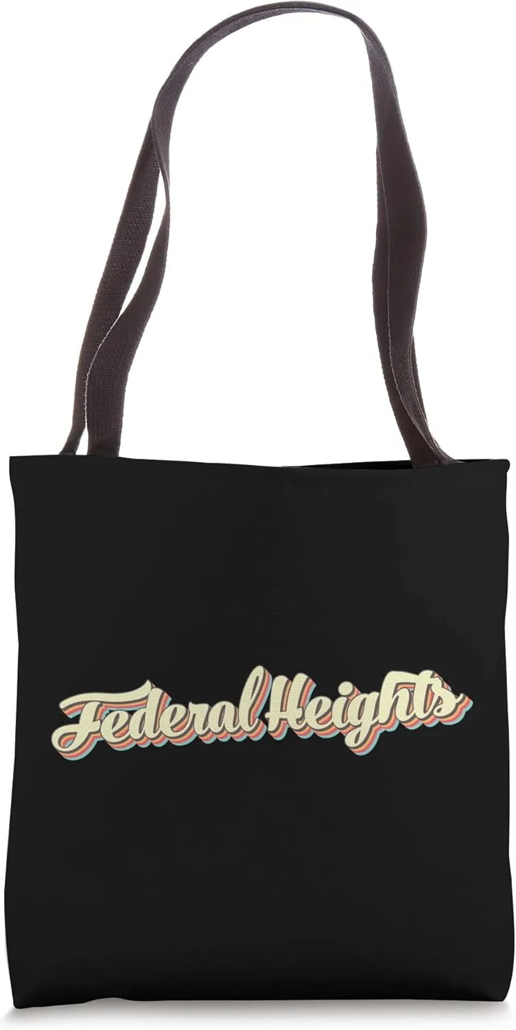 Federal Heights TShirt Retro Art Baseball Font Vintage Tote Bag