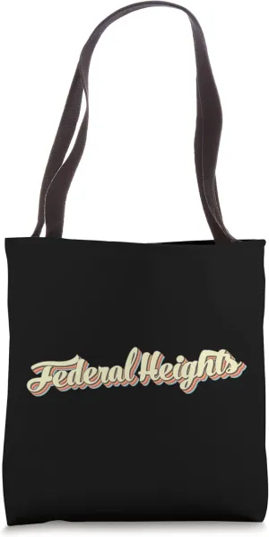 Federal Heights TShirt Retro Art Baseball Font Vintage Tote Bag